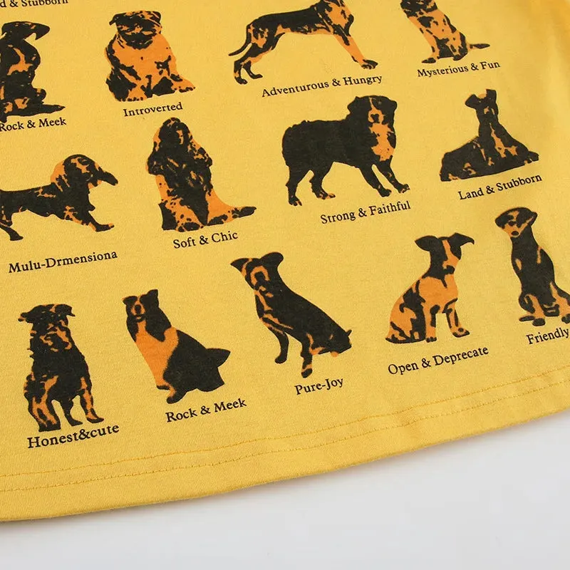 Yellow Animal Stylish Print Graphic T-Shirts